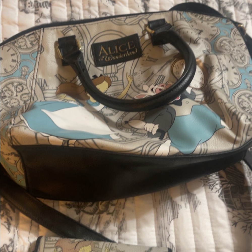 Disney brand Alice in wonderland tote with wallet